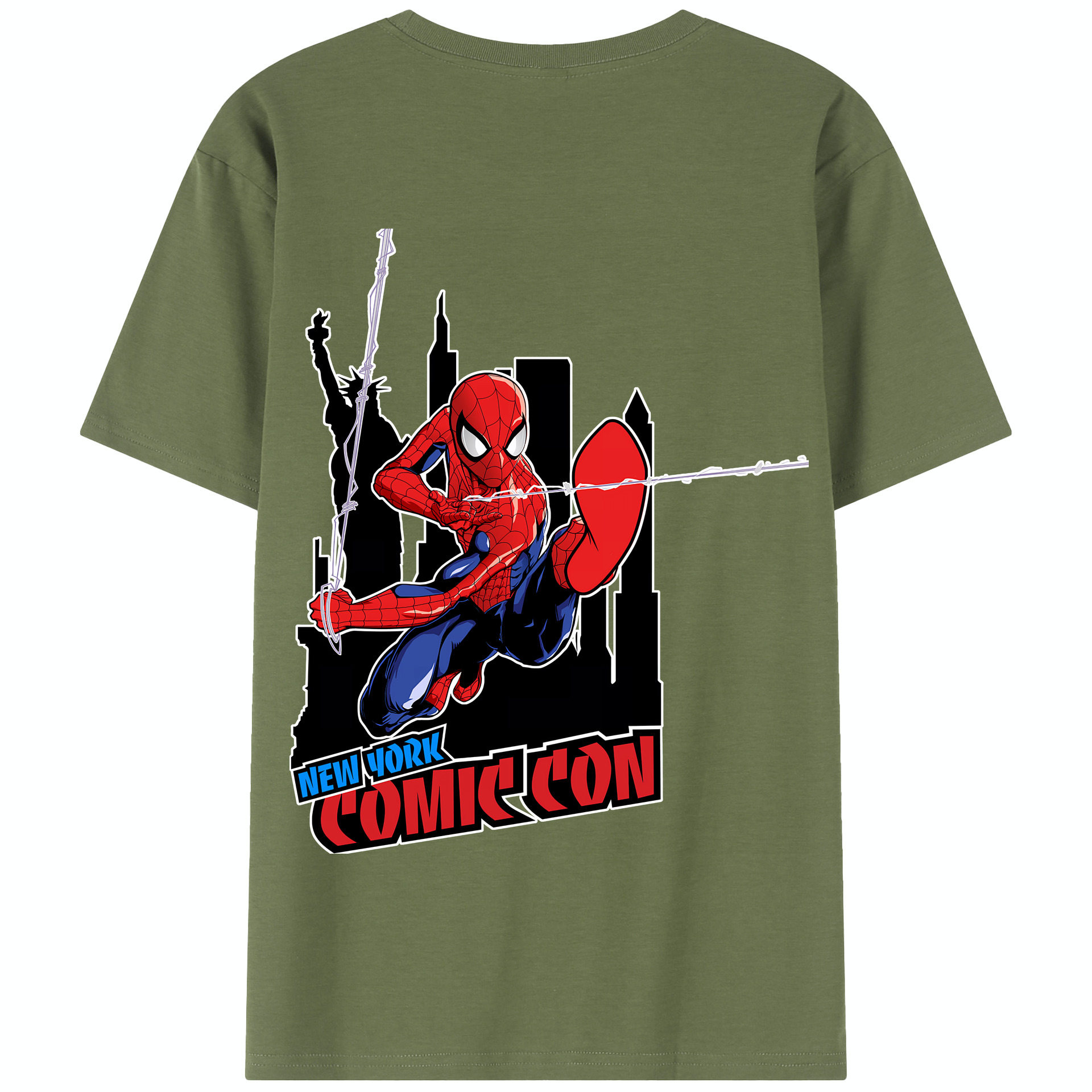 Spider Man スパイダーマン 綿100％半袖Tシャツ（背面プリント）